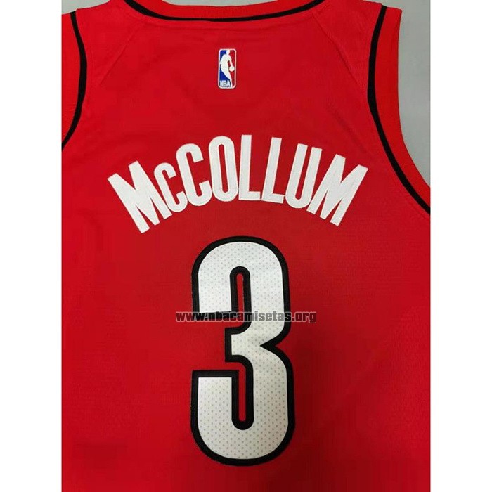 Camiseta Portland Trail Blazers C.j. McCollum NO 3 Statement 2020-21 Rojo